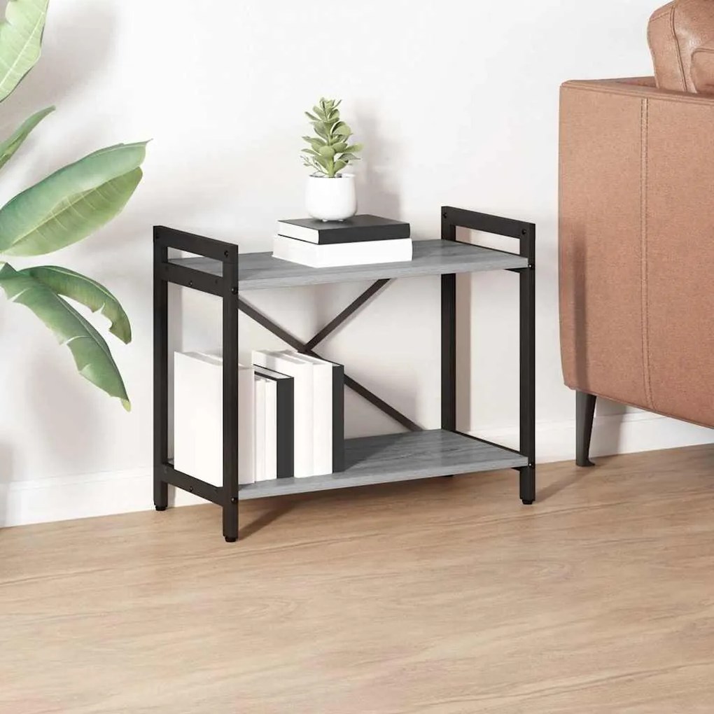 vidaXL Estante Sonoma cinzento 60 x 30 x 50 cm Madeira processada