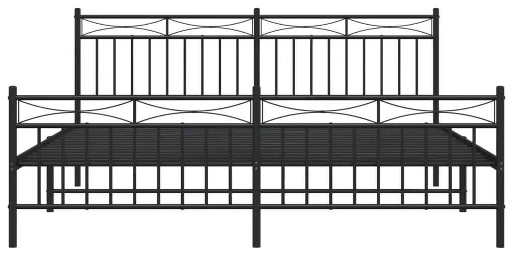 Estrutura de cama sem colchão com pés 180x200 cm preto
