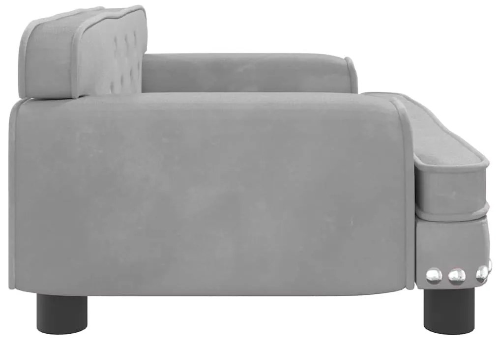 Cama para cães 70x45x30 cm veludo cinzento-claro