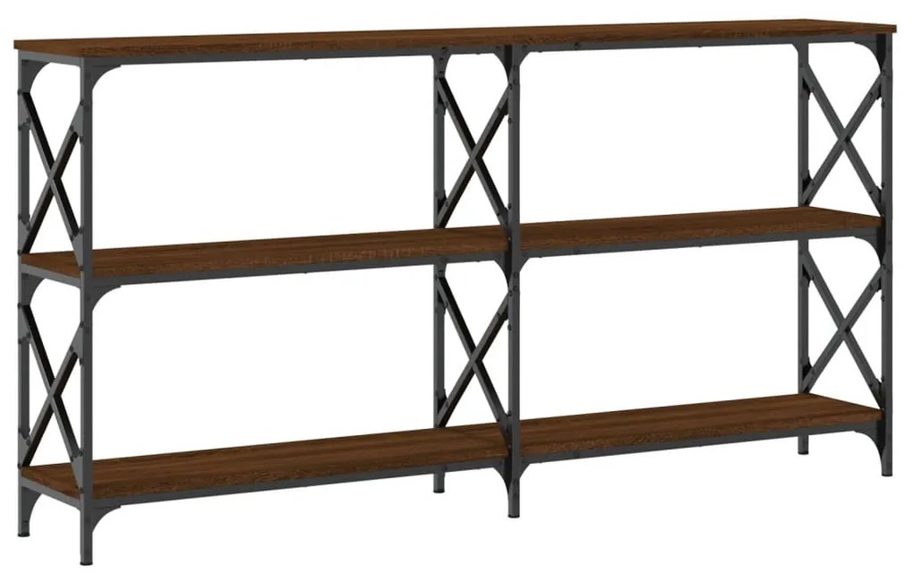 Mesa consola 156x28x80,5 cm derivados madeira carvalho castanho