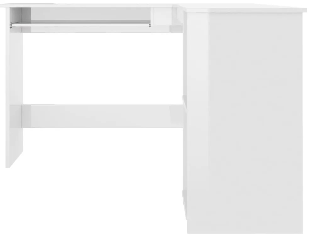 Secretária de canto forma L 120x140x75 cm contraplacado branco
