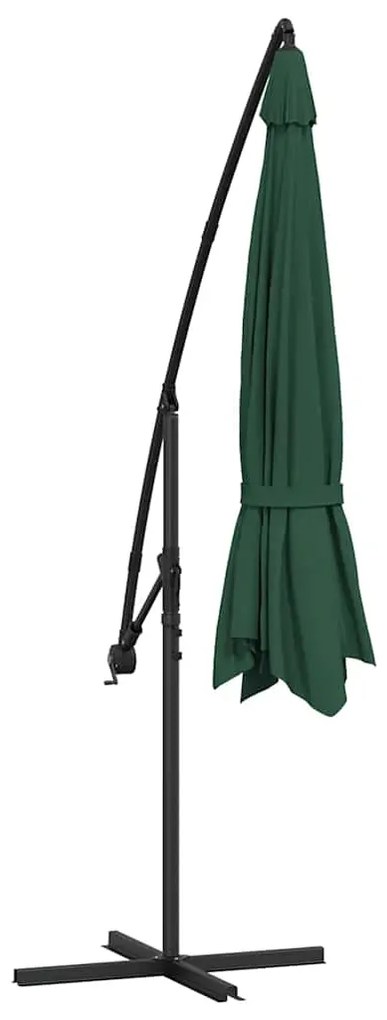 Guarda-sol de jardim cantilever 3,5 m verde
