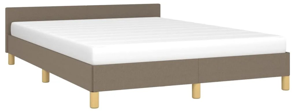 Estrutura cama cabeceira 140x190 cm tecido castanho-acinzentado