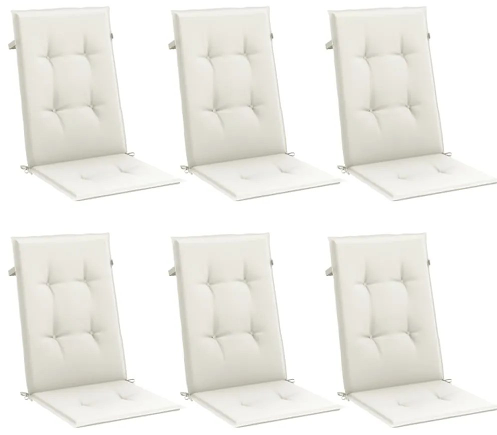 Almofadões para cadeiras altas 6 pcs mesclado tecido creme