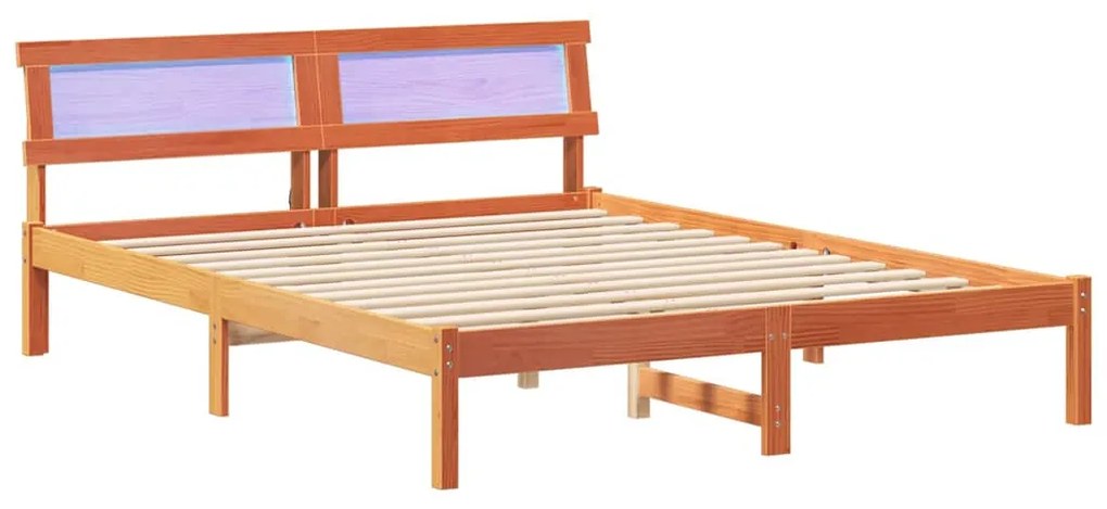 Estrutura da Cama Castanho-mel 140 x 200 cm Madeira de Pinheiro