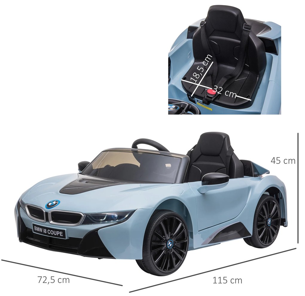 Carro elétrico acima de 3 anos Licença BMW I8 6V 115x72,5x46 cm Azul