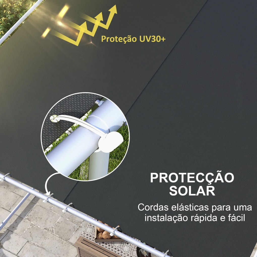 Outsunny Pérgola 3x3 m Pérgola de Jardim com Rodas Proteção UV 30+ com