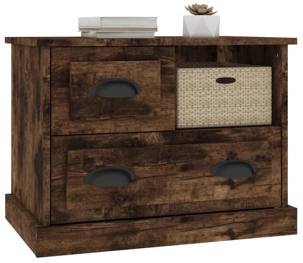 Mesa de cabeceira 60x39x45 cm cor carvalho fumado