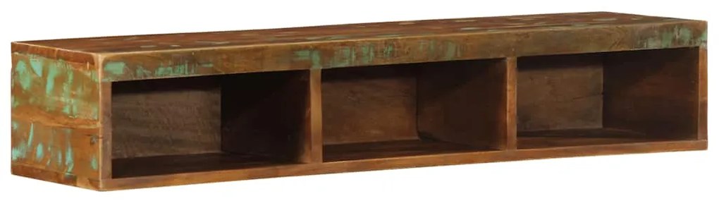 Armário de TV para parede 100x30x19cm madeira recuperada maciça