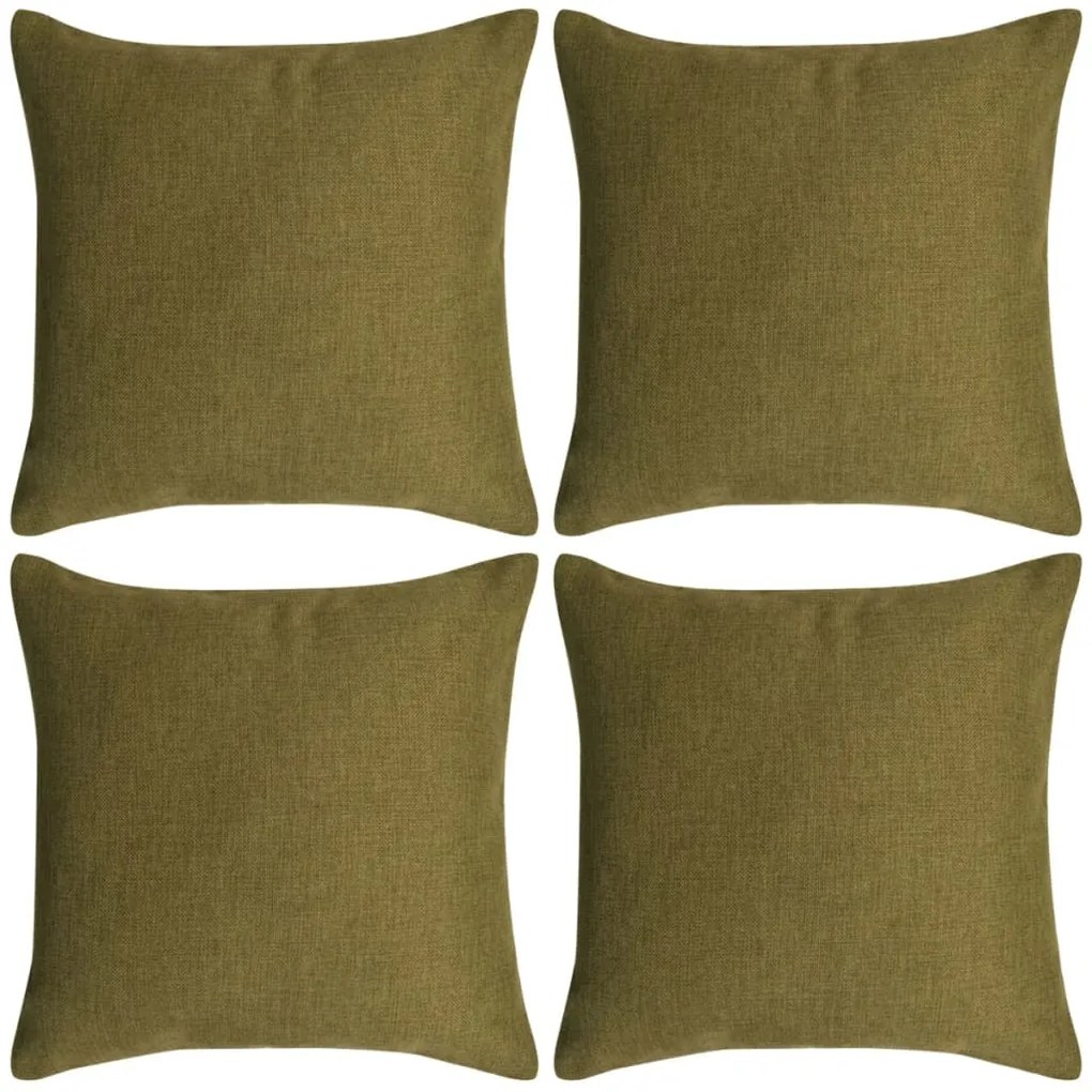 Capas almofada 4 pcs aspeto linho verde 80x80 cm