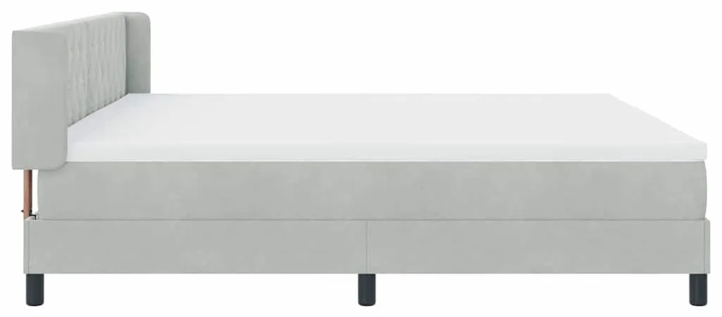 Cama Box Spring com Colchão vidaXL Cinza Claro 200x200 cm Veludo