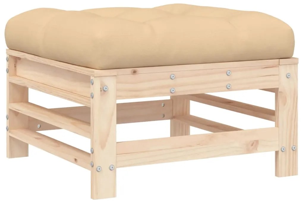 5 pcs conjunto lounge jardim com almofadões madeira maciça