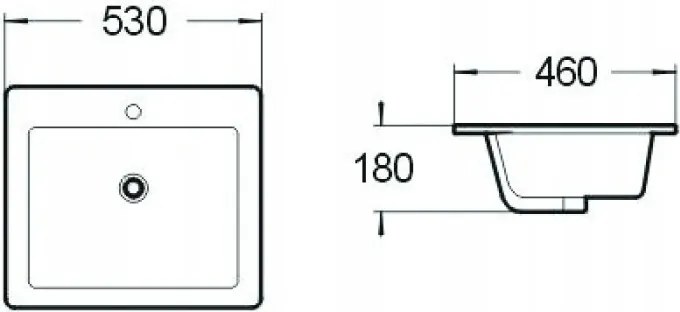 Mexen Lora lavatório embutido no tampo 53 x 46 cm, branco - 25365300