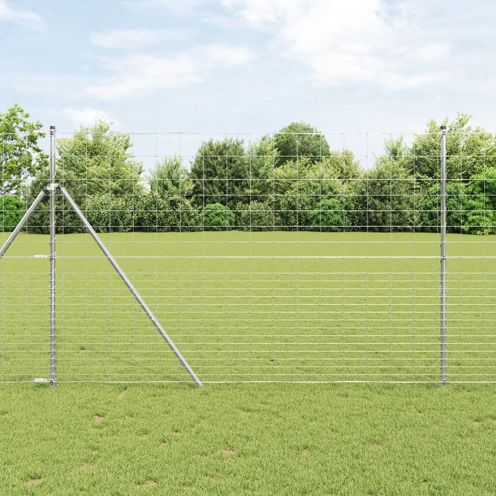 vidaXL Cerca de Campo 1.6x10 m Aço Galvanizado