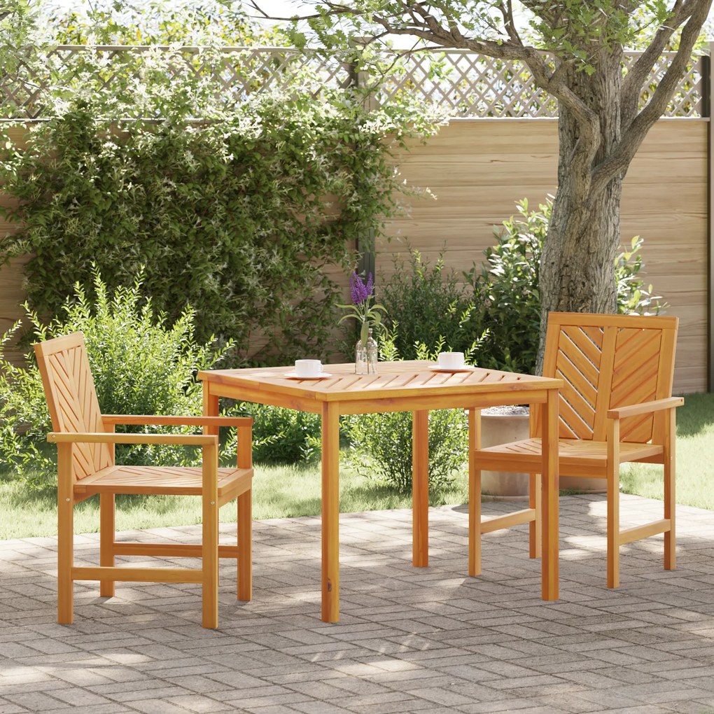 vidaXL Conjunto de Jantar de Jardim 3 Peças Madeira Sólida Acácia