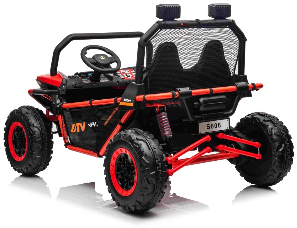 Carro elétrico para Crianças 24V 2 Lugares Buggy FASTER Rodas de EVA, Assento de couro Vermelho