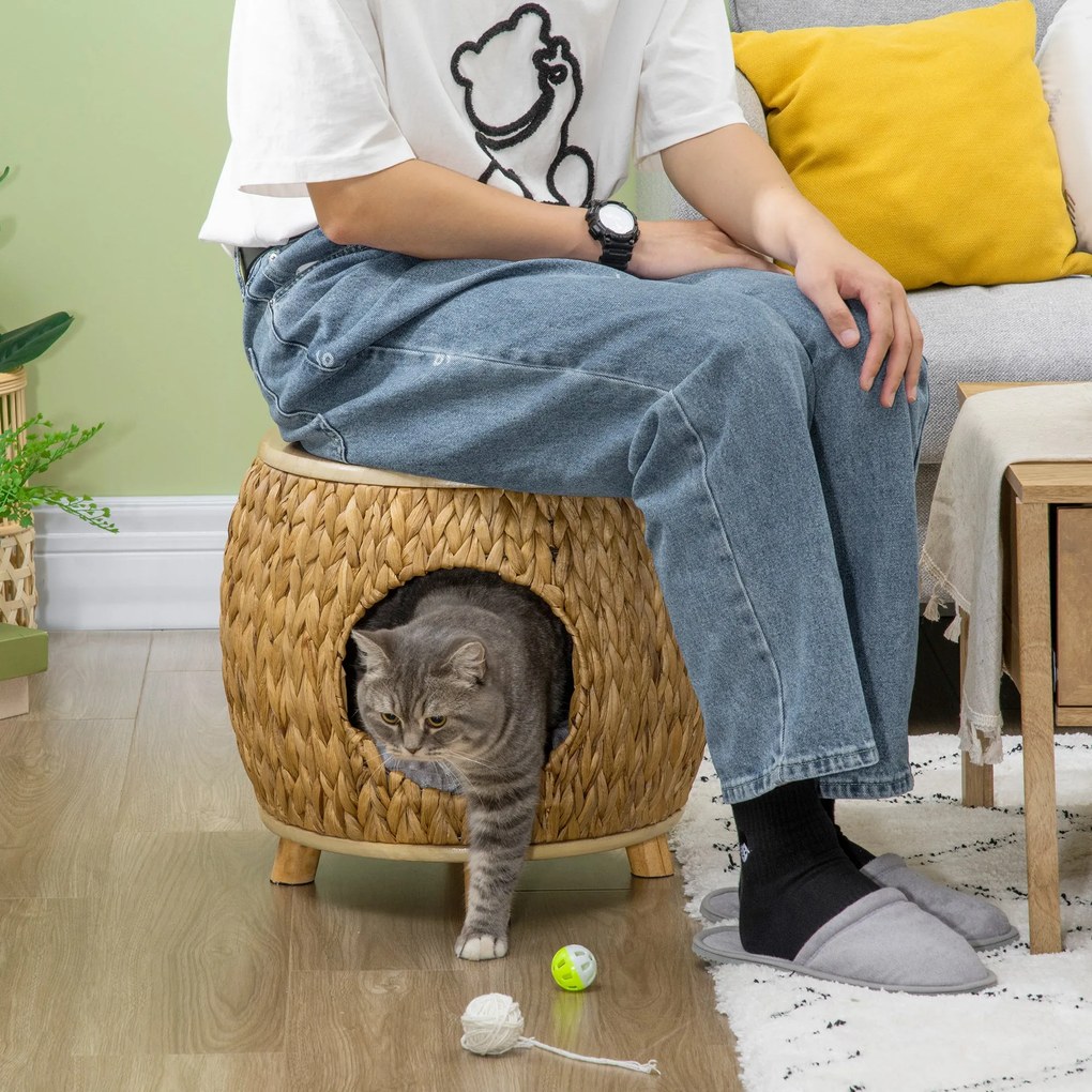 PawHut Caverna para Gatos Cama para Gatos com Almofada Lavável e Pés E