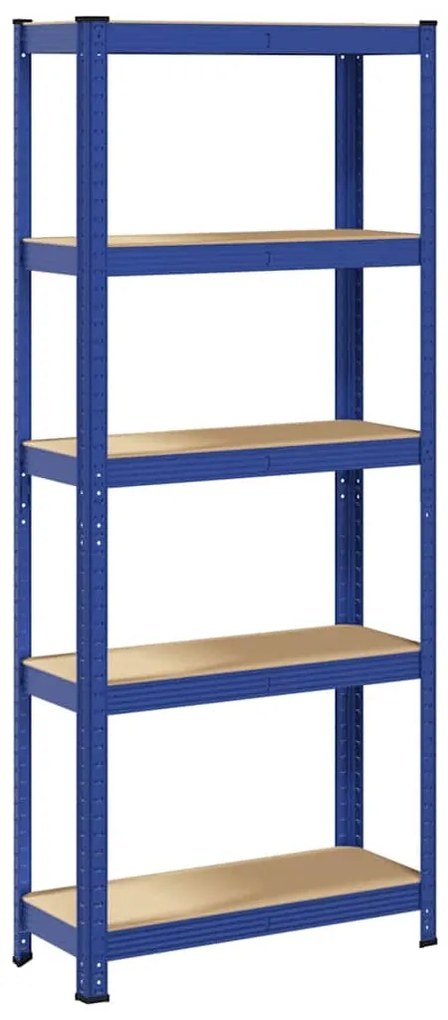 5-Layer Storage Shelf Blue Steel&amp;Madeira de engenharia