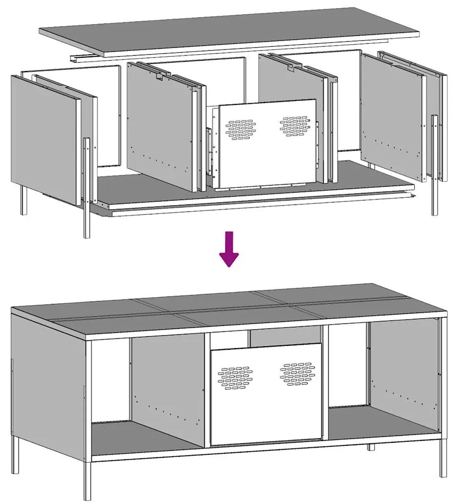 Mesa de centro 101,5x50x43,5 cm aço laminado a frio antracite