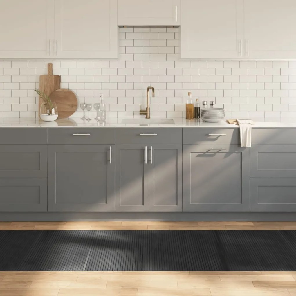 vidaXL Tapete retangular 80x400 cm bambu cinzento