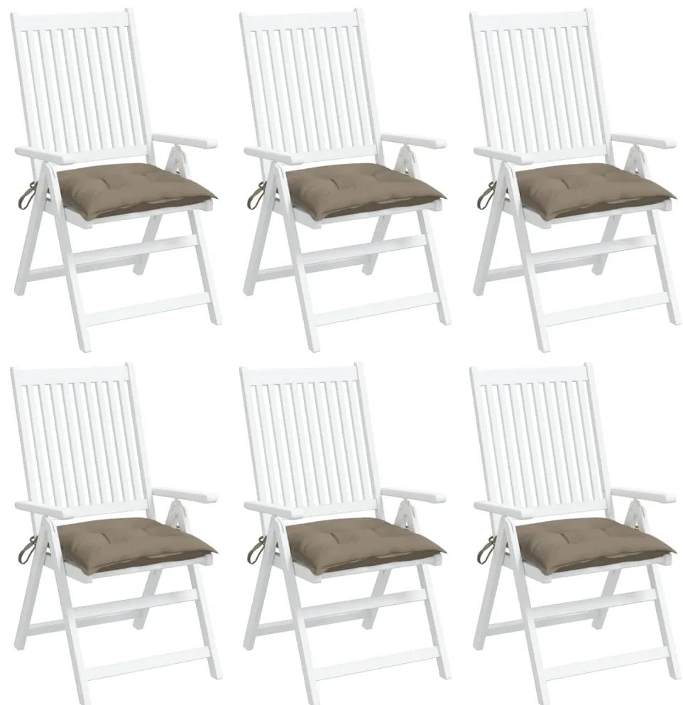 Almofadões de cadeira 6 pcs tecido oxford cinza-acastanhado