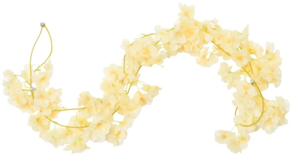 Grinaldas de flores de Natal 6 pcs 180 cm champanhe