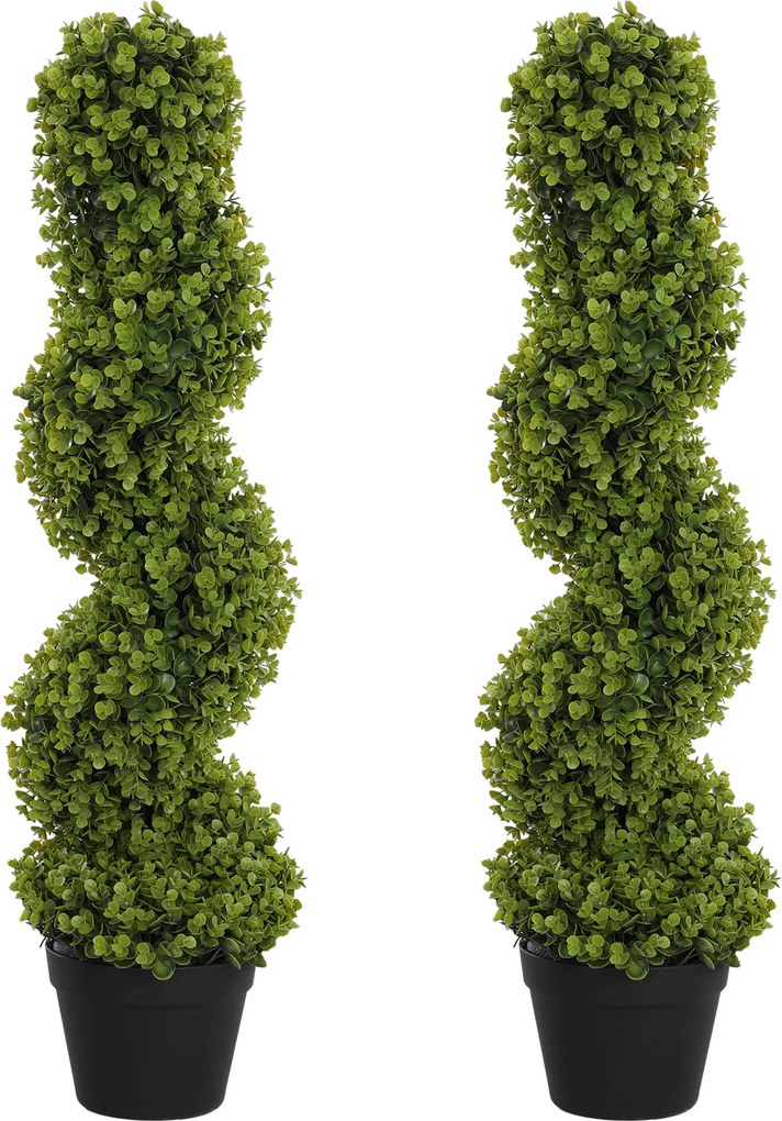 HOMCOM Conjunto de 2 Planta Decorativa, Plantas Artificiais em Vasos, Plantas Artificiais para Casa, Interior, Exterior, 90 cm, Verde | Aosom Portugal