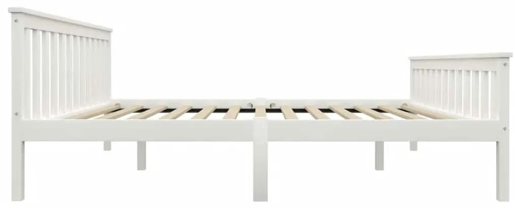 Estrutura de cama em pinho maciço 160x200 cm branco