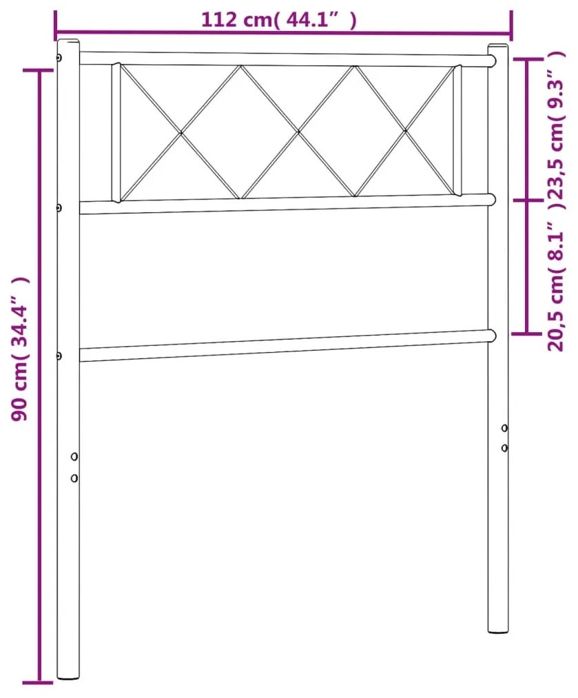 Cabeceira de cama 107 cm metal branco