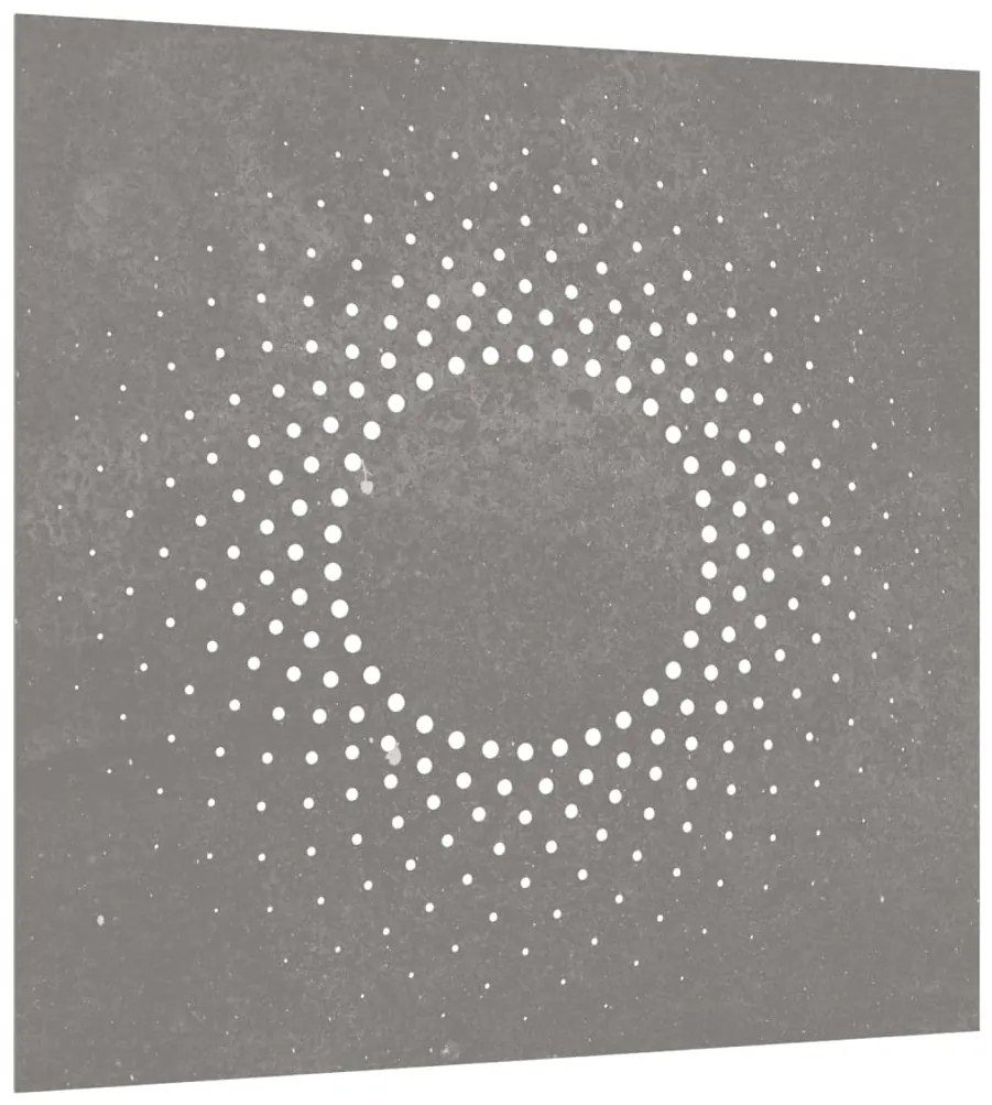 Decoração p/ muro de jardim 555x55 cm aço corten design sol