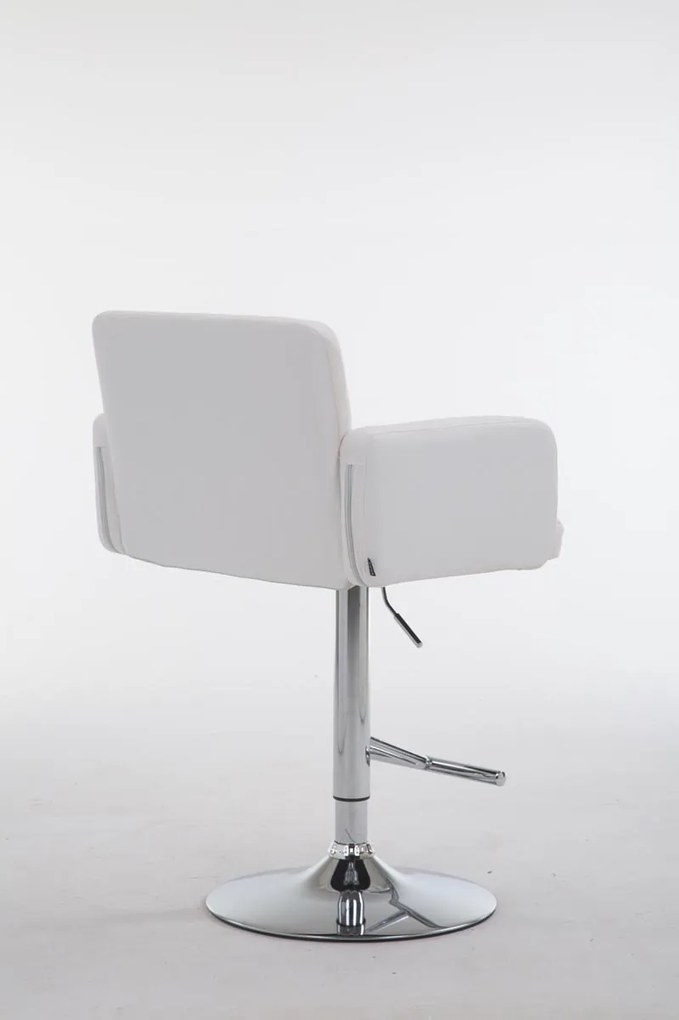 Banco de bar Los Angeles em couro sintético 60 x 93-113 x 56 cm Branco