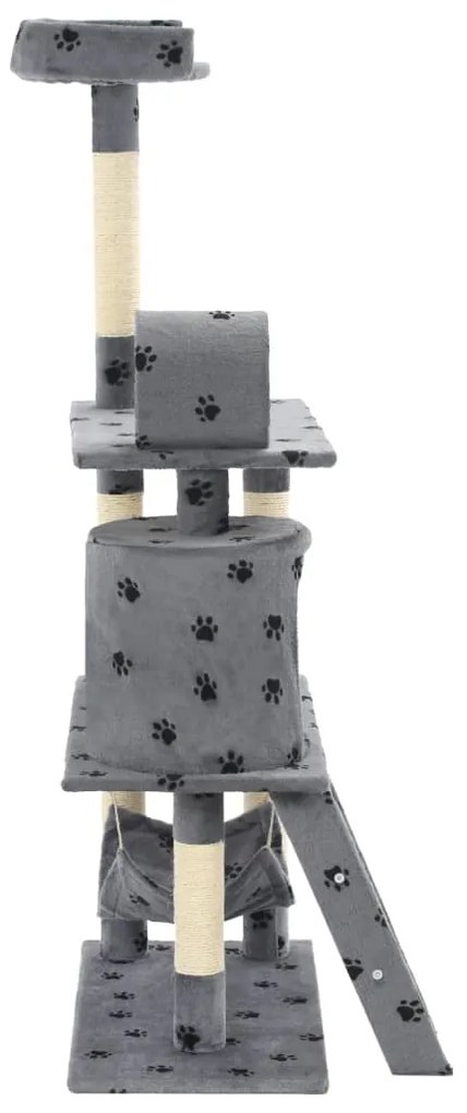 Árvore para gatos c/postes arranhadores sisal 140 cm cinzento