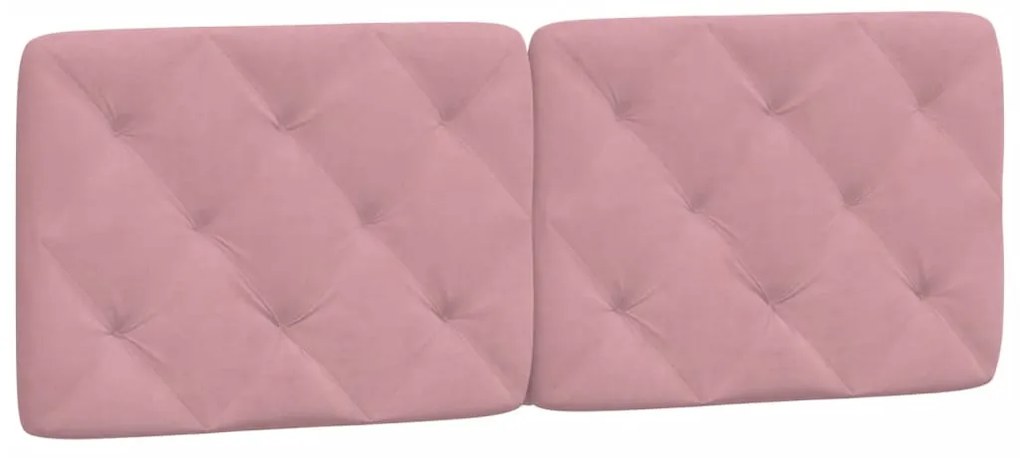 Estrutura de cama c/ luzes LED 120x200 cm veludo rosa