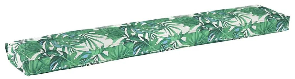 Almofadas de Palete para Banco 2 pcs Padrão de Folhas 200x40x8 cm Teci