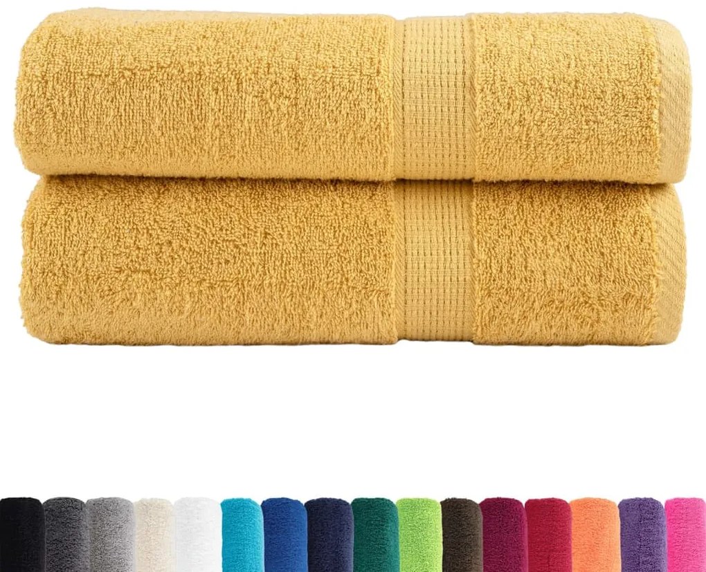 Toalhas de mãos premium SOLUND 2pcs 50x100 cm 600 gsm dourado