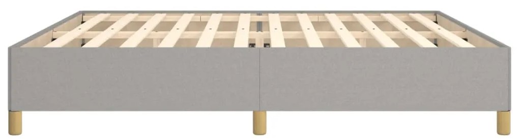Estrutura de cama sem colchão 200x200 cm tecido cinzento-claro