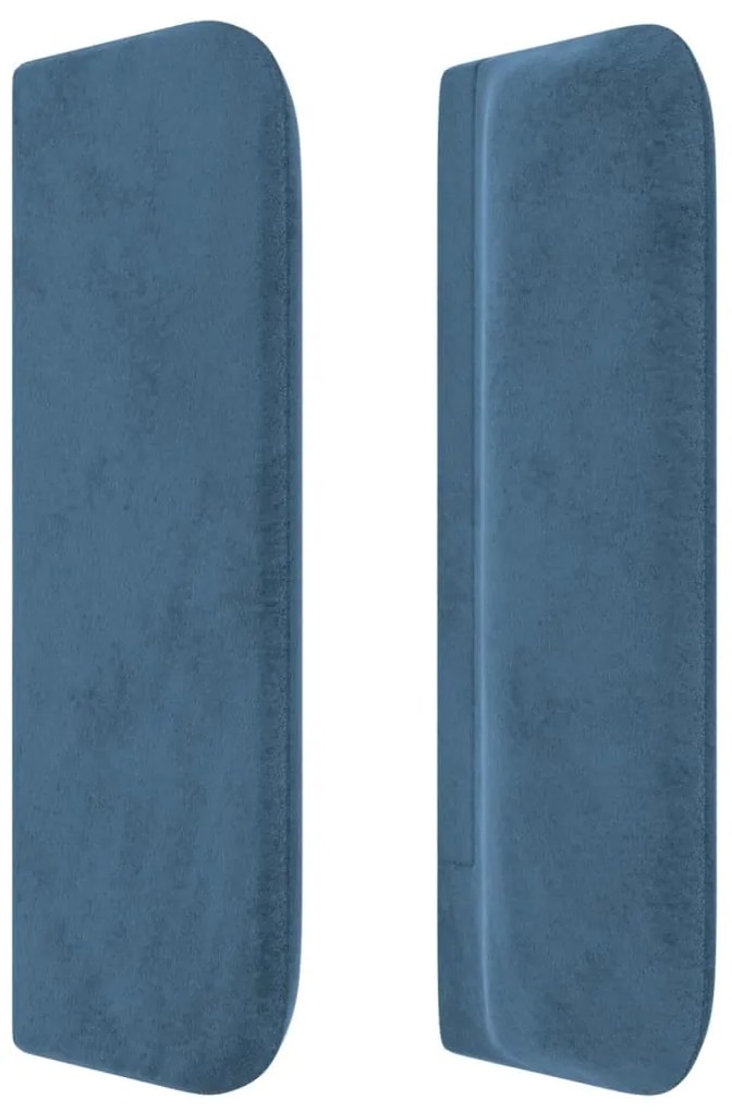 Cabeceira de cama c/ abas tecido 147x16x78/88cm azul-escuro