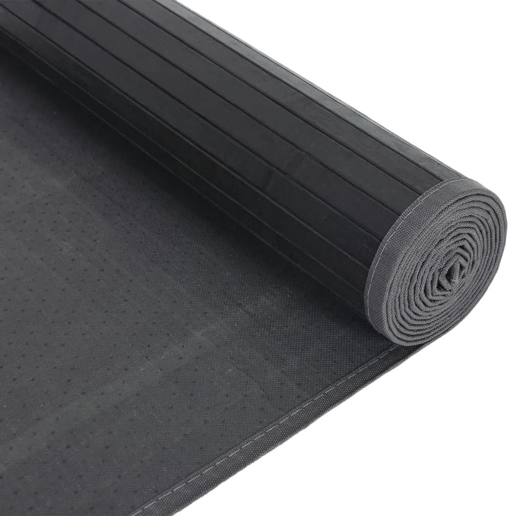 Tapete retangular 80x100 cm bambu cinzento