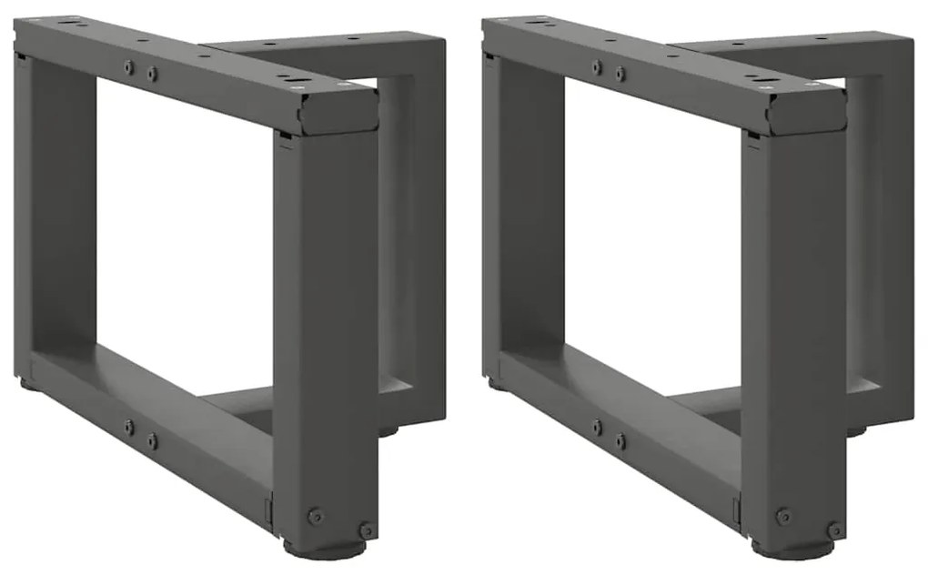 Pés para mesa de centro em forma de T, 2 peças, antracite, 40x25x(30-3