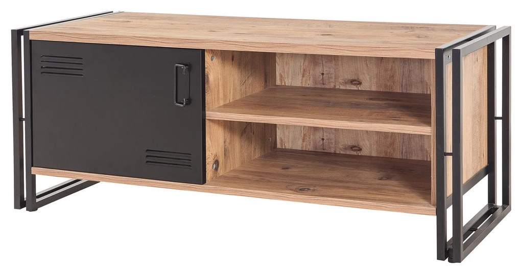 Móvel TV Cosmo – Pinheiro Atlântico e Preto – 130x50x45 cm