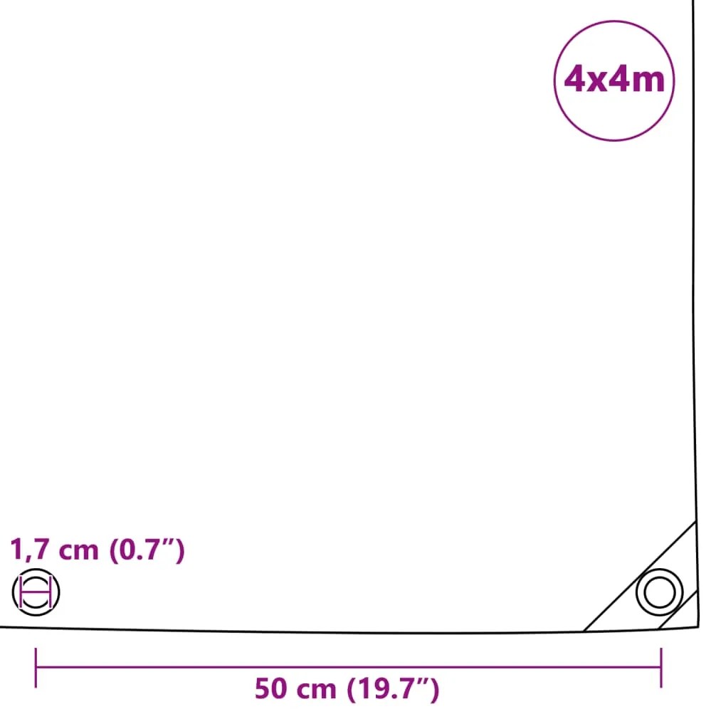 Lona 650 g/m² 4x4 m preto