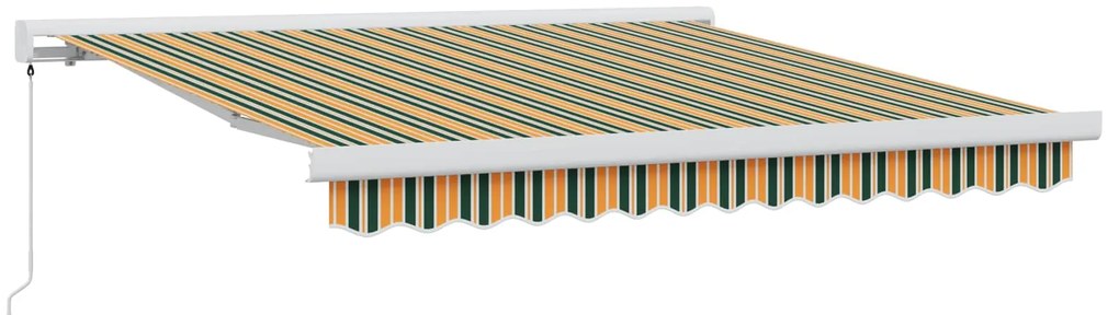 vidaXL Toldo Retrátil Multicolor 350 x 250 cm Tecido e Metal
