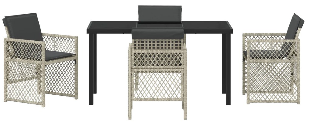 Conjunto de Jantar para Jardim vidaXL 5 Peças com Almofadas Cinza-Clar