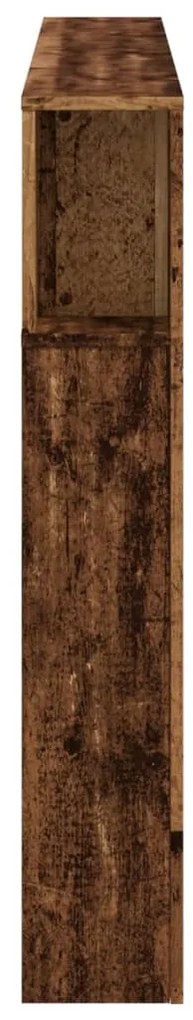 Cabeceira c/ LEDs 160x18,5x103,5cm deriv. madeira madeira velha