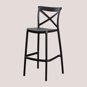 Pack De 4 Bancos Altos Empilháveis Em Polipropileno Otax Preto & ↑75 Cm - Sklum