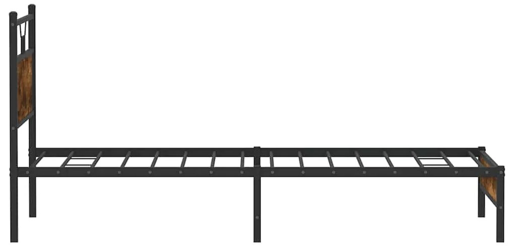 Estrutura de cama sem colchão 107x203 cm carvalho fumado