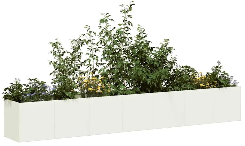 vidaXL Vaso floreira 280x40x40 cm aço laminado a frio branco