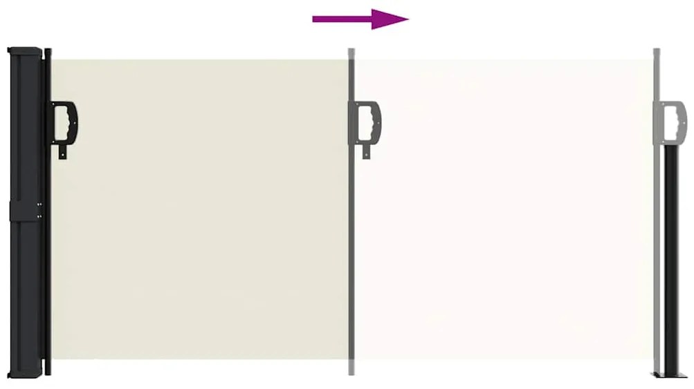 Toldo lateral retrátil 100x300 cm cor creme
