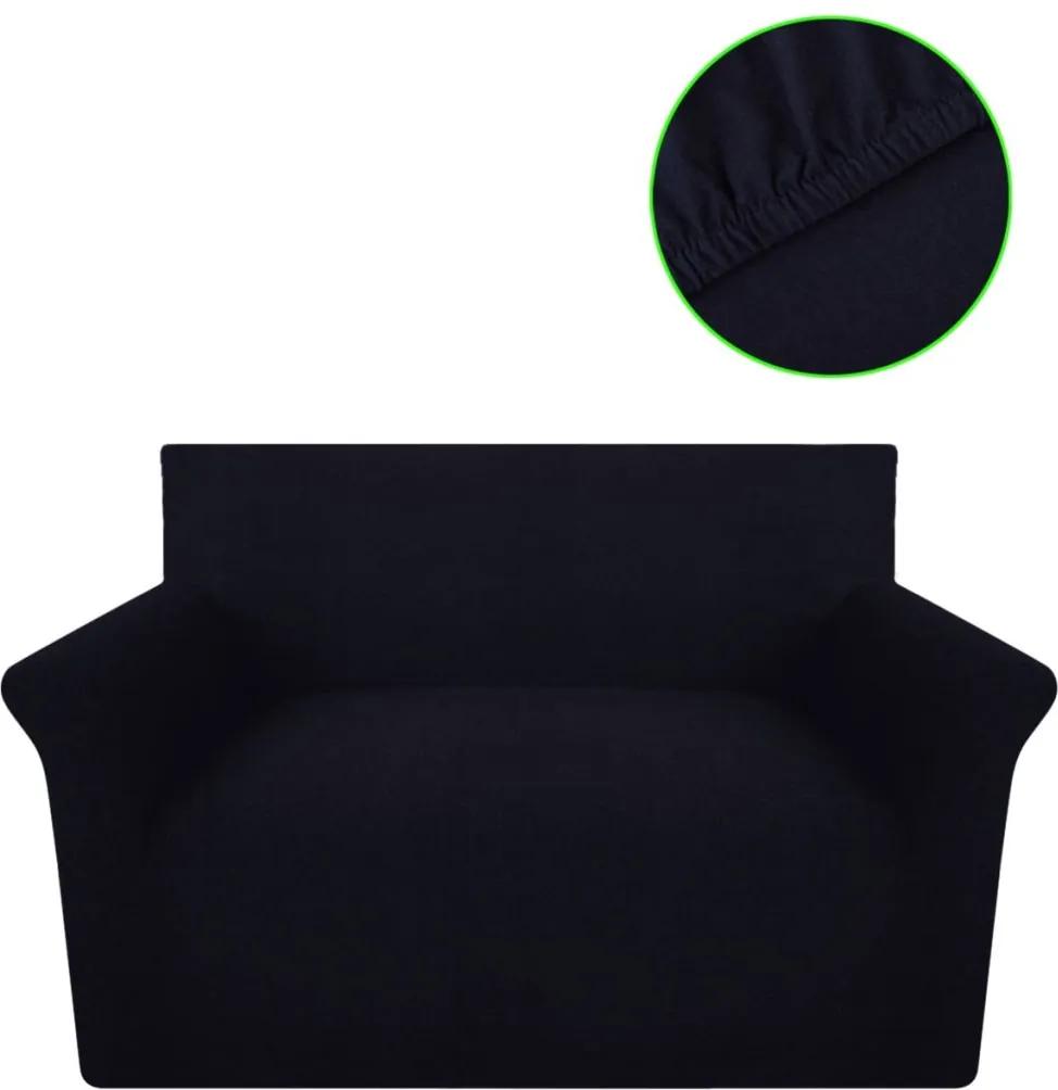 Capa de sofá elástica de jersey de algodão, preto