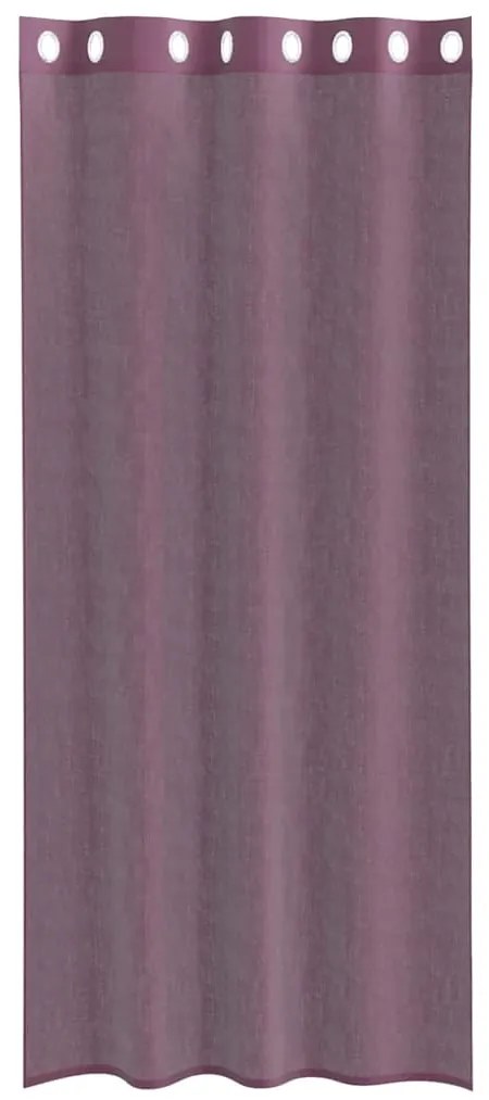Cortinas de voile com ilhós 2 pcs roxo 140x225 cm